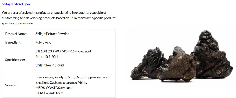 Shilajit Extract Powder factory supply Shilajit Extract Powder factory supply